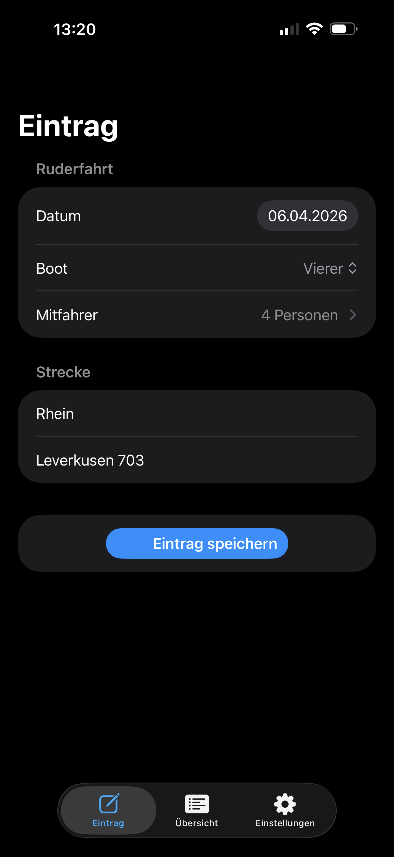 Rudertagebuch App Preview